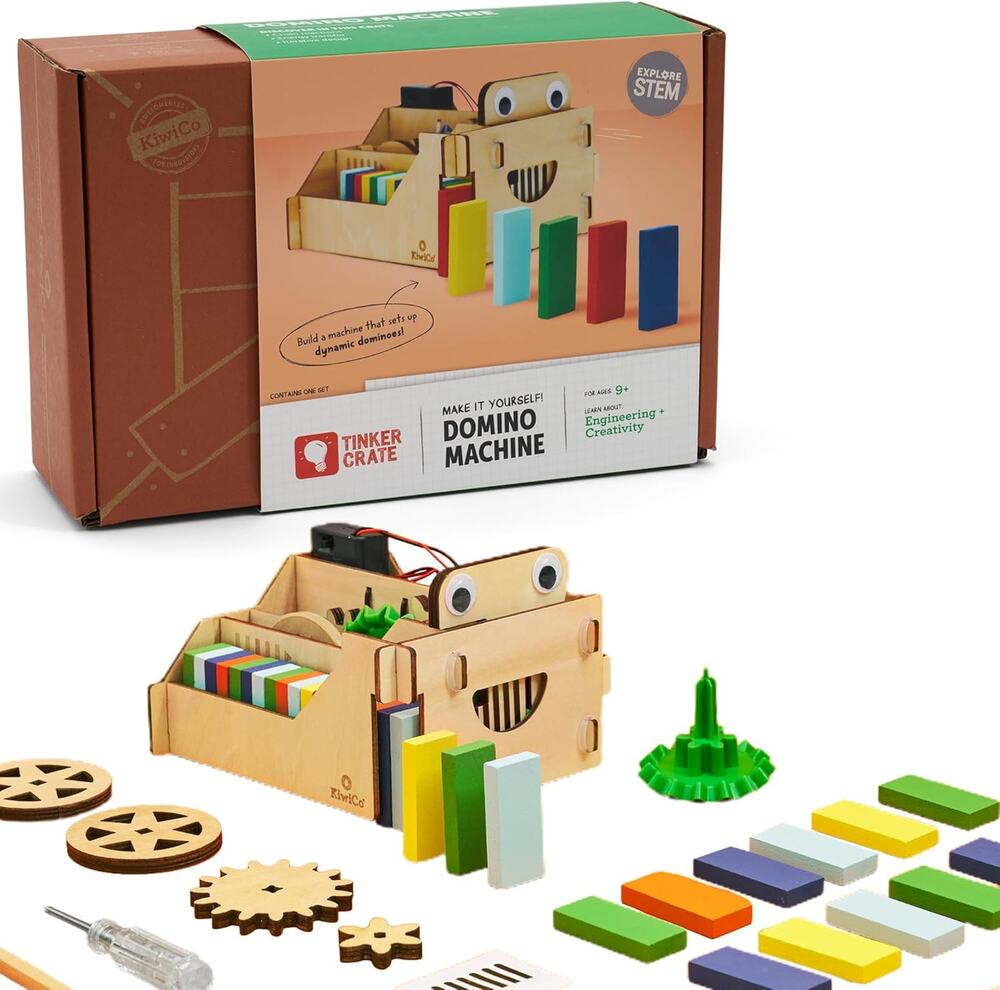 KiwiCo Domino Machine Wooden Gift Set Wood Robot STEM Ages 9+ NWT